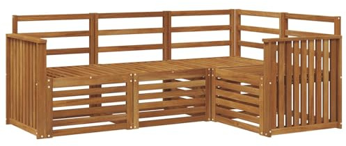 vidaXL Sofagarnituren 4 pcs Natur Massivholz Akazie, Outdoor Sofa, modernes Möbel, robuster Terrassen-Lounge, Garten, Sitzgelegenheit für Wohnzimmer-Set