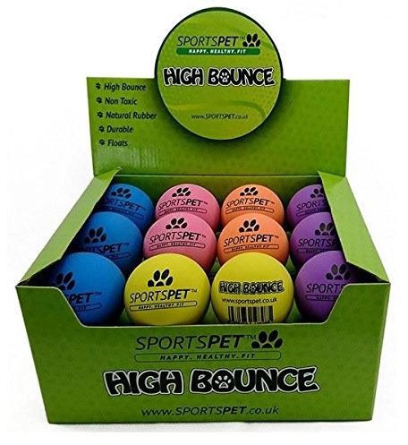 SPORTSPET High Bounce Medium Rubber Dog Ball - 1 Ball Random Colour