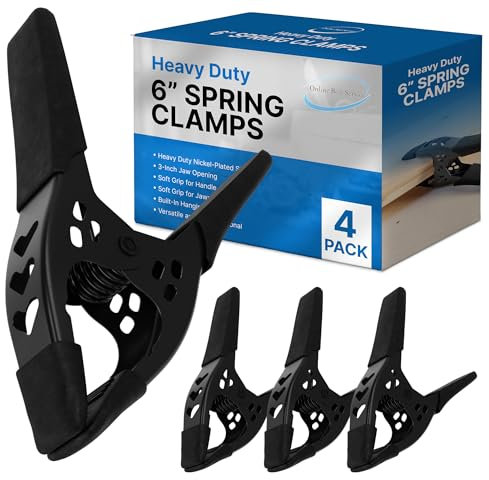 FactorDuty Lot of 4-6 inch Spring Clamp Large Super Heavy Duty Spring Metal All Black - 2.5 inch Jaw Opening
