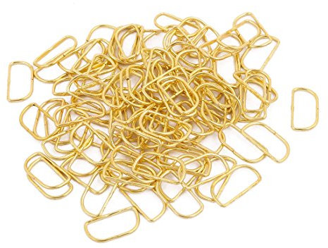 sourcing map Clip en forma de D del conector de la lámpara del tono de Glod 100Pcs para el cristal de la fijación