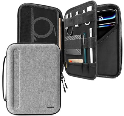 tomtoc Portfolio Tablet Tasche für 11 Zoll iPad Pro M4 OLED 2024, 11 Zoll iPad Air M2 2024, 11 Zoll iPad Pro M2&M1, iPad Air 5, iPad 10, Sleeve Hülle Hartschale für Magic/Smart Keyboard mit Zubehör