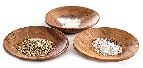 Windalf Kleines Schälchen NIEMY Ø 8 cm Dip-Holzschale Dekoschale Gewürzschüssel Räucherschale Sushischale Handarbeit Teakholz