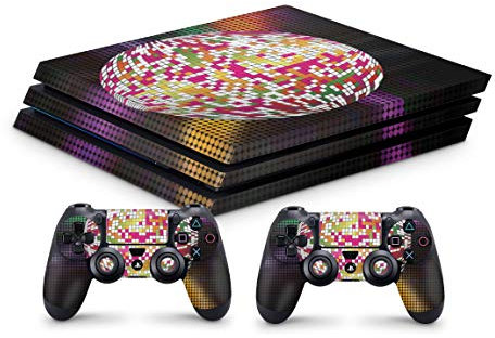 Skins4u Design Aufkleber Skin Schutzfolie passend für Playstation 4 PS4 Pro + 2 Controller Skins Rainbow Disco