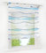 Voile Raffrollo mit Wellen Druck Design Rollos Schlaufen Transparent Vorhang (BxH 140x140cm, Bunt Blau mit Schlaufen)