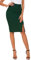 Damen Business Solide Hohe Taille Bleistiftrock Seitenschlitz Dehnbar Bodycon Midirock Knielang (S, Schwarzgrün)