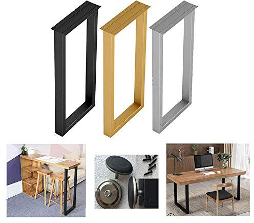 NWHJ 2 Stück Tischbeine Möbelfüße Tischkufen aus Vierkantprofilen 50 * 30 mm, Höhe 70 cm / 100 cm Tischgestell für bartisch, mit Schraube