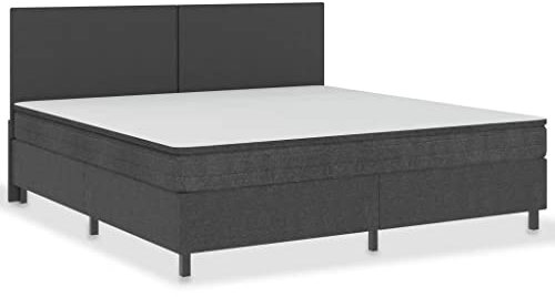 vidaXL Boxspring Bettgestell Bettrahmen Boxspringbett Schlafzimmermöbel Schlafzimmerbett Polsterbett Doppelbett Bett Grau Stoff 200x200cm