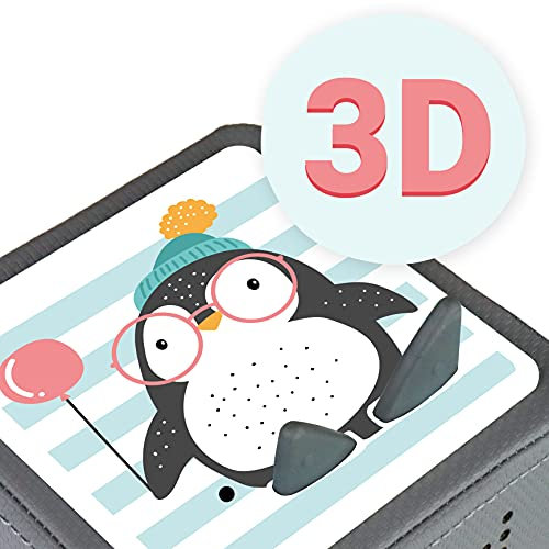 MeinBaby123® Schutzfolie kompatibel mit Toniebox | Schutzcover selbstklebend | Premium Qualität | Folie Sticker I Toniebox Zubehör | Pinguin Flossen mit 3D Effekt