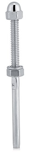 10 Pièces en Acier Inoxydable Main Courante Tendeur de Câble Goujon Fileté Système de Poteau en Métal Terminal Fileté Matériel D'extrémité pour Système de Garde-corps de Câble 1/8