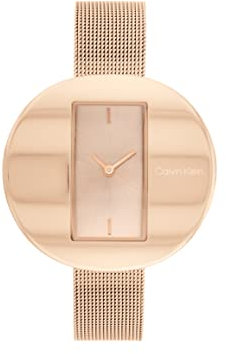 Calvin Klein Montre Analogique à Quartz pour Femme avec Bracelet milanais en Acier Inoxydable Couleur Or Rose Clair - 25200017