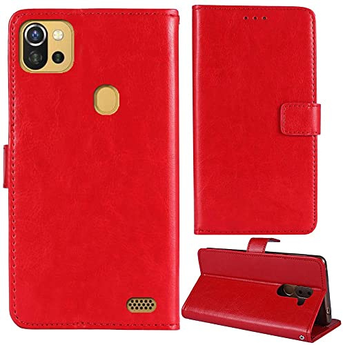 Dingshengk Flip Premium Cuir Housse Magnétique Téléphone Coque pour Danew Konnect 556 Noir 5.5 Étui Cas Couverture Protecteur Case Portefeuille Cover Business Wallet (Rouge)