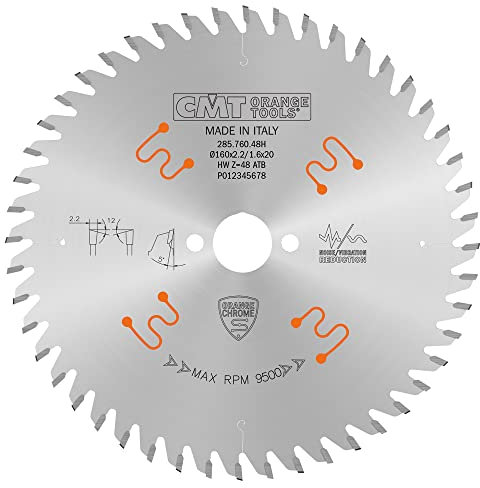 CMT ORANGE TOOLS 285.760.48H LAMA CIRCOLARE CHROME HW 160x2.2/1.6x20 Z48 5ATB