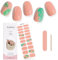 Kalolary Gel Polish Strips, Art Sticker Waterproof Full Wraps Decal Sets With File and Stick for Women Girls Decor (UV/LED Lamp Required) (Light Pink)