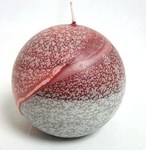 Generic Kugelkerze Bordeaux-Grau marmoriert, Ø ca.8 cm