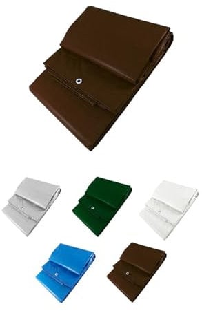 JARDIN202 - Toldo Reforzado Impermeable | Lona Multiusos | con Ojales | Seleccione Medida | 3X4M. (Marrón)