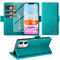 Giyer Handyhülle für iPhone 11 Hülle mit Schutzfolie, Standfunktion Kartenfach Wallet Premium Leder Schutzhülle für iPhone 11 5G 6.1 Zoll Flip Case Cover Stoßfeste Klapphülle (Cyan)