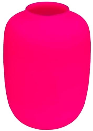 Designer XXL Vase pulverbeschichtet Handarbeit Glasvase Mundgeblase Dekoration Deko TischvaseLimitiert 35cm (Neon Pink)