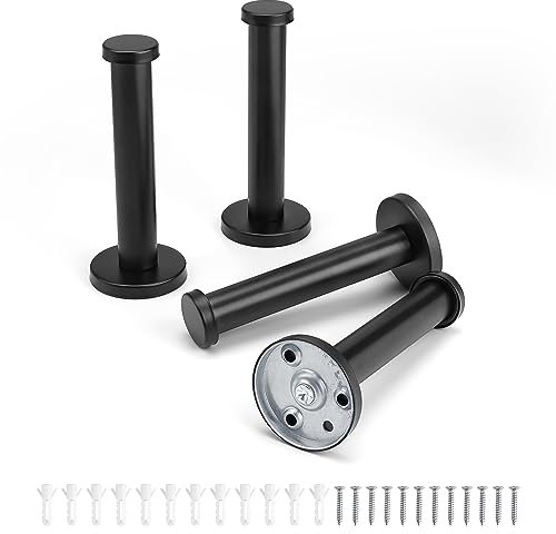 CHSEROK 4 Stück Wandhaken Garderobe, 9cm Schlüsselhaken, Schwarz Matt, Garderobenhaken Edelstahl, aus Gebohrtem Edelstahl, Kleiderhaken Tür, für Küche, Bad, Wohnzimmer