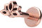 PIERCINGLINE Titan Labret mit Push Fit LOTUSBLÜTE Piercing Ohr Helix Tragus Conch Roségoldfarben 1,2x7 mm
