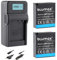Blumax DMW BLG10e Lot de 2 batteries 1000 mAh (NTC capteur de température & boîtier V1) + chargeur turbo compatible avec Lumix DC/GX9/TZ202/TZ91/DMC TZ101/TZ81/GF6/GX7/GX80/LX100/G110