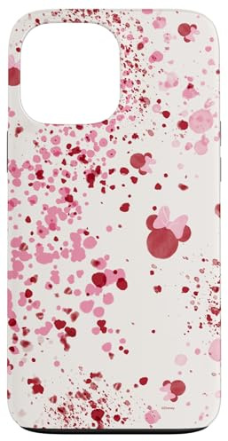 Disney Minnie Maus Kopf Ohren Rosa Abstraktes Spritzmuster Hülle für iPhone 13 Pro Max