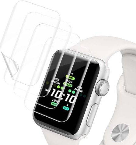 Carantee 4 Stück Schutzfolie für Panzerglas für Apple Watch Series 4/5/6/SE/SE2 (40mm), Volle Abdeckung, Keine Spur, 0 Staub & Blasen, Flexible TPU Schutzglas, HD Apple Watch 40mm Displayschutzfolie