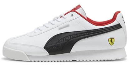 PUMA Herren Ferrari Roma Via Sneaker, Weiß/Schwarz, 46 EU