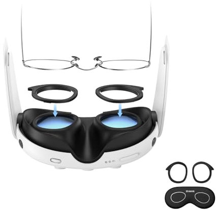 AMVR linsenschutz Kompatibel mit Meta/Oculus Quest 3 Zubehör, Brillenabstandshalter für Quest 3 Linsen, vr Brille