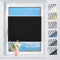 TFSKY Plissee ohne Bohren Verdunkelung Klemmfix Schwarz B85 x H130 cm Thermo Plissees Verdunklung 100% Blickdicht Plisseerollo für Fenster & Tür Verdunklungsplissee Sonnenschutz Sichtschutz