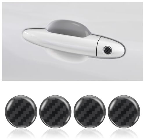 8 Stück Auto Aufkleber für Türschloss,Minimalistisch Auto Sticker für Türschraube Auto Deko,Universal Staubgeschützt Auto Zubehör Exterieur Autotür Schutz für Auto LKW SUV (Kohlefaser)