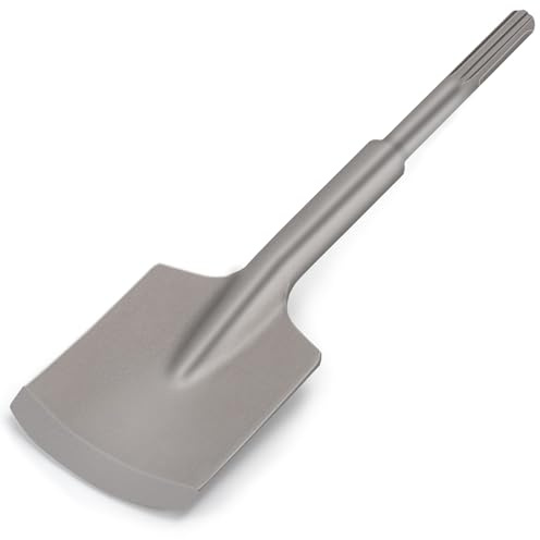 SDS Max Clay Spade, TOOVEM 4.3 x 16.5 Inch SDS Max Chisel Shovel Bit Removal Tool, Clay Spade Alloy Steel Tile Concrete Brick Sand Stone for SDS Max Rotary Jack Hammer Bits Drill