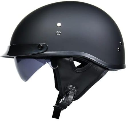 VVPEC Motorrad Halbschalen Halbhelm mit Visier Halbschalenhelm Baseballmütze-Helm Baseball Cap Motorradhelm Mit ECE-Zulassung Cruiser Chopper Scooter Helm for Bike Cruiser Chopper(4,L=59~60CM)
