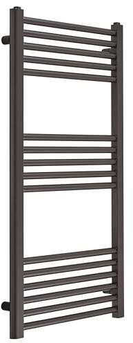 MILANO Gunmetal Grey Flat Ladder Steel Heated Towel Rail 1000 x 500mm | Steel Construction. Generous Heat Output. Contemporary Style. Straight Bar Design. Central Heating Operation.