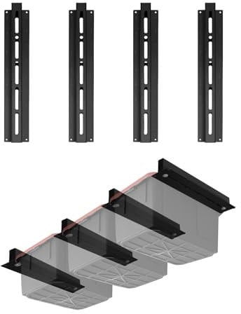 Verstellbares Garagen-Aufbewahrungssystem – robuster Decken-Abfalleimer-Organizer für die meisten Aufbewahrungskörbe, passend für 3 Behälter pro Set (4 Sets im Lieferumfang enthalten)