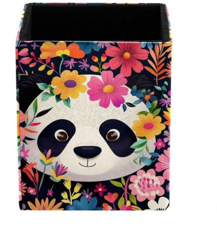 Anna Cowper Pot à crayons - Fleur de panda - Porte-pinceaux de maquillage - Rangement de bureau - Organiseur de bureau