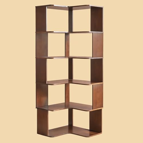 YUGXTH Corner Bookshelf, L Shaped Corner Shelf, Tall Narrow Bookshelf Storage Rack, Etagere Shelves Display Stand for Small Spaces