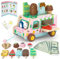 Carrito Helados para Niños Juguetes Montessori de Madera para Niños 3 4 5 Años, Juego rol para Niños, Juguetes Accesorios de Cocina Tienda de Hielo