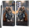Handyhülle für Samsung Galaxy A33 5G Hülle, Magnetische Flip Stoßfeste Schutzhülle mit Standfunktion Kartenfächern Klapphülle Handytasche Katze