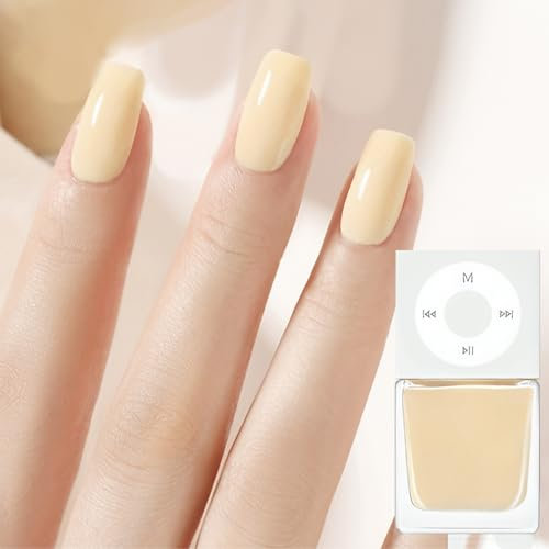 Pastel Nail Polish, Quick Dry Pastel Yellow Nail Polish, Highly Pigmented Spring Summer Manicure Nail Gel, Butter Yellow Nail Varnish for Women Nail Art Salon DIY, No Need Cure