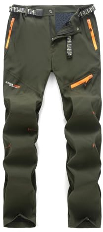 SUKUTU Pantalones Impermeables y Cortavientos para Hombre Pantalones con Forro Polar Pantalones de Invierno para Alpinismo y Senderismo