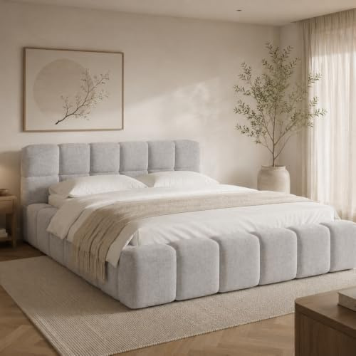 Dekori Polsterbett NUBO Premium Wolkenbett mit Bettkasten, Chenille Stoff (Perfect Harmony 80, 180 x 200 cm)