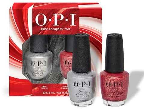 OPI Nail Lacquer Good Enough to Treat Duo Pack - Smudge Resistant & Long-Lasting Nail Polish - with OPI Pro-Wide Brush (2x15ml)
