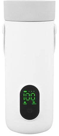 ASHATA Reise-Wasserkocher, 350 Ml, Tragbarer Kleiner Tee- und Kaffeekessel, 27000 MAh, Wiederaufladbarer USB-Warmwasserbereiter aus Edelstahl für Camping Im Auto Im Freien (EU-Stecker)