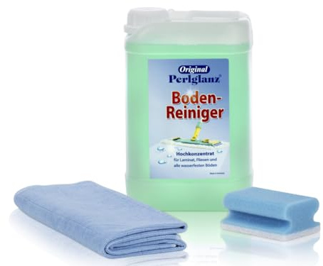 Perlglanz Bodenreiniger 3L – Kraftvoller Reiniger für alle Böden | Hochkonzentrat für Laminat,Fliesen und alle wasserfesten Böden | Bodentuch, Schwamm