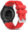 MoKo Correa Deportiva Compatible con Samsung Galaxy Watch 3 45mm/Galaxy Watch 46mm/Gear S3 Frontier/S3 Classic, 22mm Correa de Repuesto de Silicona Suave para Hombre Mujer, Rojo