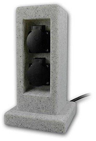 Gartensteckdose 2-fach, IP44, Energiesäule, Granit