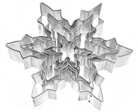 5 Stück Edelstahl Keks Ausstecher Ausstechformen Kuchen für Plätzchen Brot Keks Fondant Gemüse Obst Schneeflocke