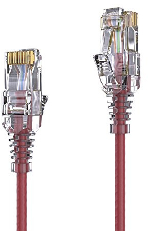 PureLink MC1505-020 CAT6 Netzwerkkabel UTP (10/100/1000 Mbit/s), extra dünn mit 2X RJ45 Stecker, Patchkabel für Switch, Modem, Router, Patchpanels, Patchfelder, 1-er Set, 2,00m, rot