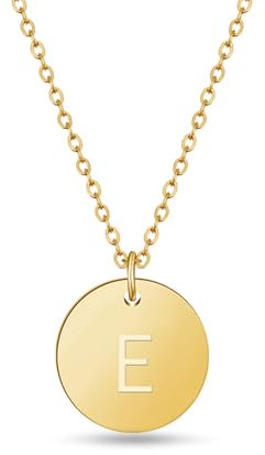 GD GOOD.designs Kette mit Buchstaben E Gold 18 Karat - Wasserfest | Goldkette für Damen mit A-Z Anhänger | Initial Buchstabenkette - Geschenk für Sie und Ihn