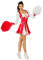 Wilbers & Wilbers The Fantasy Tailors Cheerleader Kost?m Damen Rot Wei? T?nzerin Football Basketball Karneval Fasching Hochwertige Verkleidung Fastnacht Gr??e 46 Rot/Wei?